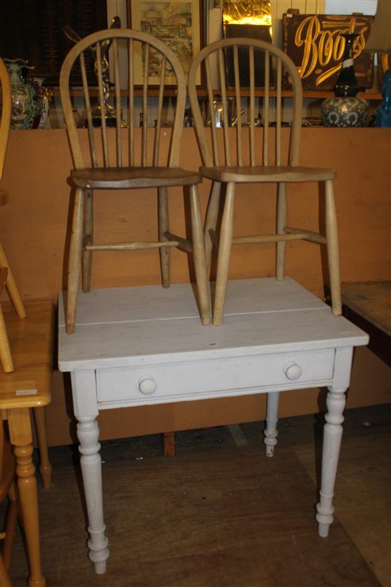 Painted table & 2 chairs